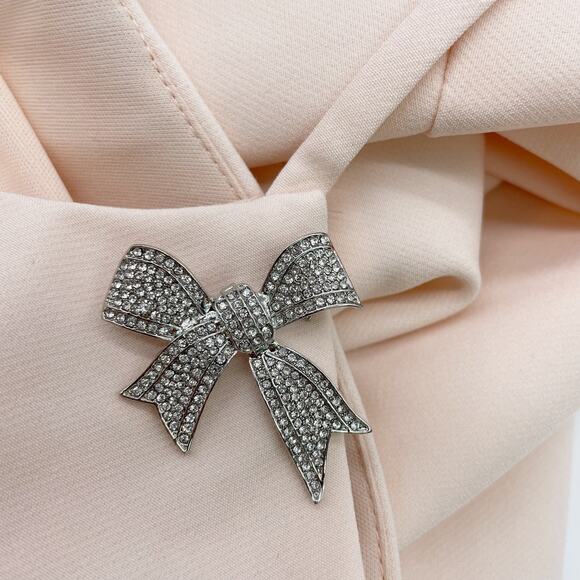 NEW IEENA For Mac Duggal‎ Womens 14 Bow Halter Criss-Cross Column Gown Blush - Picture 6 of 16